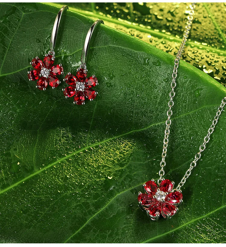 Gemfiori Hot Sale Rhodium Plated Lab Emerald Engagement Cute Necklace Chains Sterling Silver 925 Flower Shape Women Trendy 2026