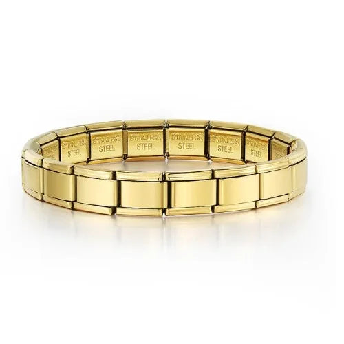 REBEL FASHIONISTA LAMOON Simple Colorful Width 9mm Elastic Link Chain Stainless Steel Bangle on Hand Jewelry DIY Making Italian Charm Bracelet