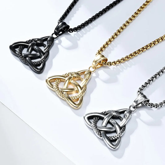 NEWLiFE VIKING Knot Pearl Necklace in Gold Plated for Men | Designer Jewellery for women & MEN