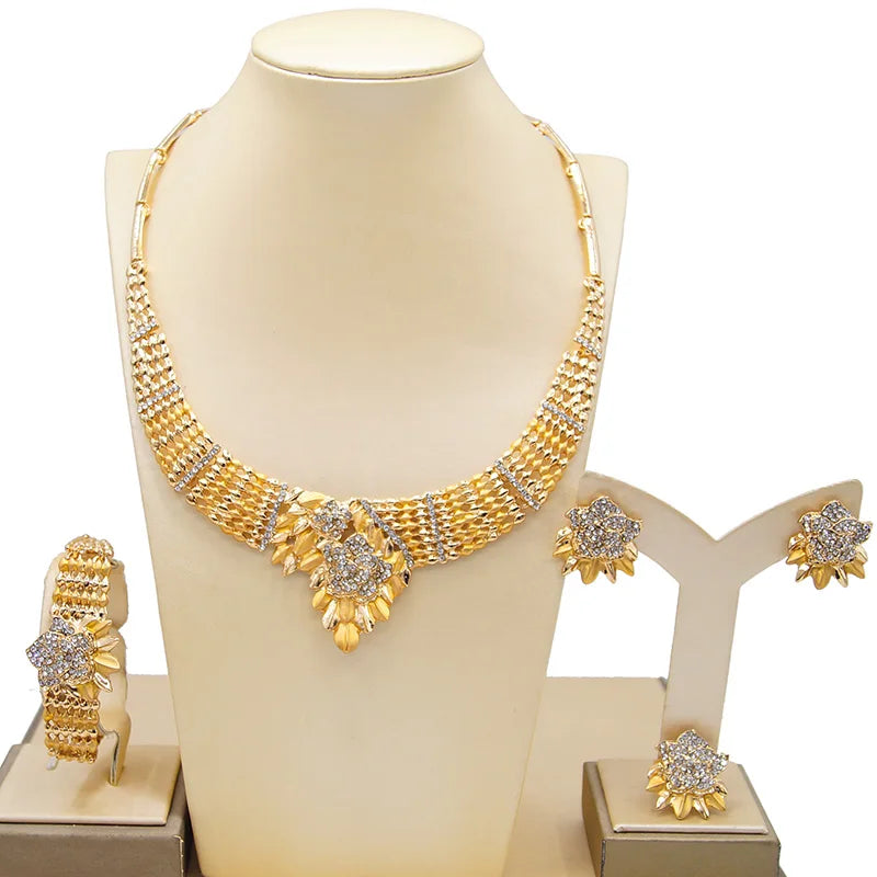 Zhuerrui Nigerian 18k Gold Plated Jewelry Set Brazil Gold Designer Wedding Jewellery Set HD20072314