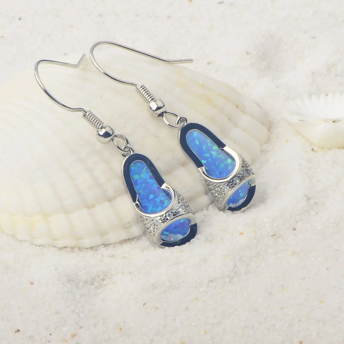 Minimalist Brass Geometric Christian Opal Pendant Earrings Western Style Bohemian Design Wholesale TikTok IG Viral Jewelry