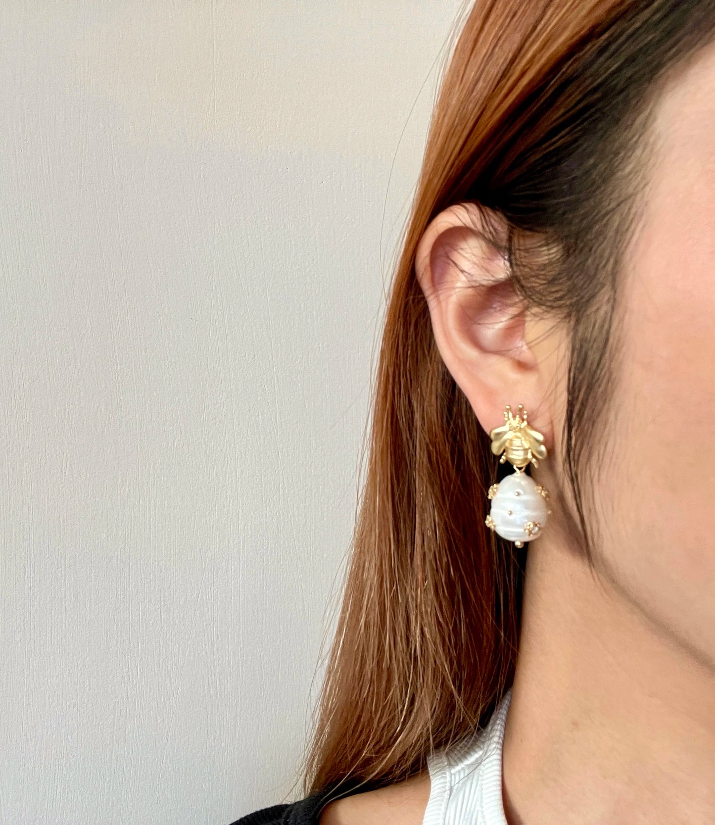 New Jewelry Natural Freshwater Baroque Pearl  Earrings 18K Gold Plated Jewelry Korean Designer Jewelry Earrings Wholesale Bulk