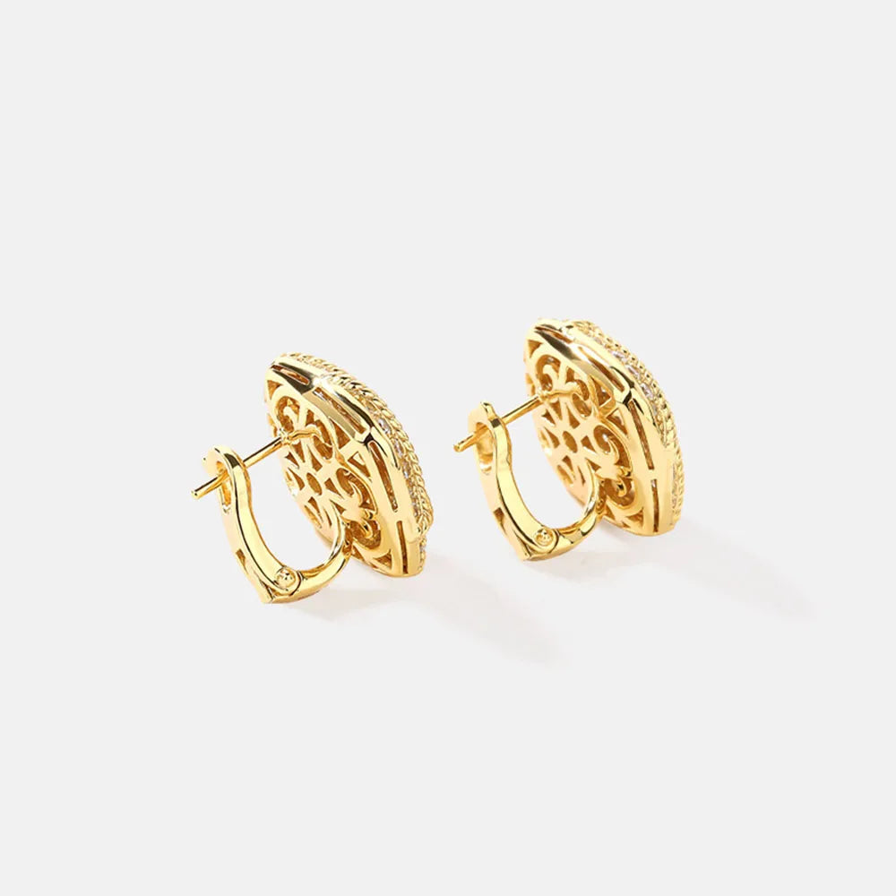 MUSHAN Jewelry Factory S925 Sterling Silver Stud Earrings Electroplated Gold High Carbon Diamond Cross-Border Jewelry Exquisite