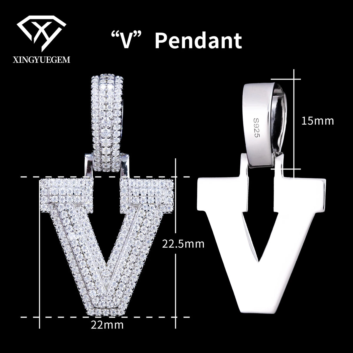 ArtistA Custom Hip Hop Fine Jewelry 925 Sterling Silver White Gold Plated GRA Certified Brilliant Cut Moissanite Pendant
