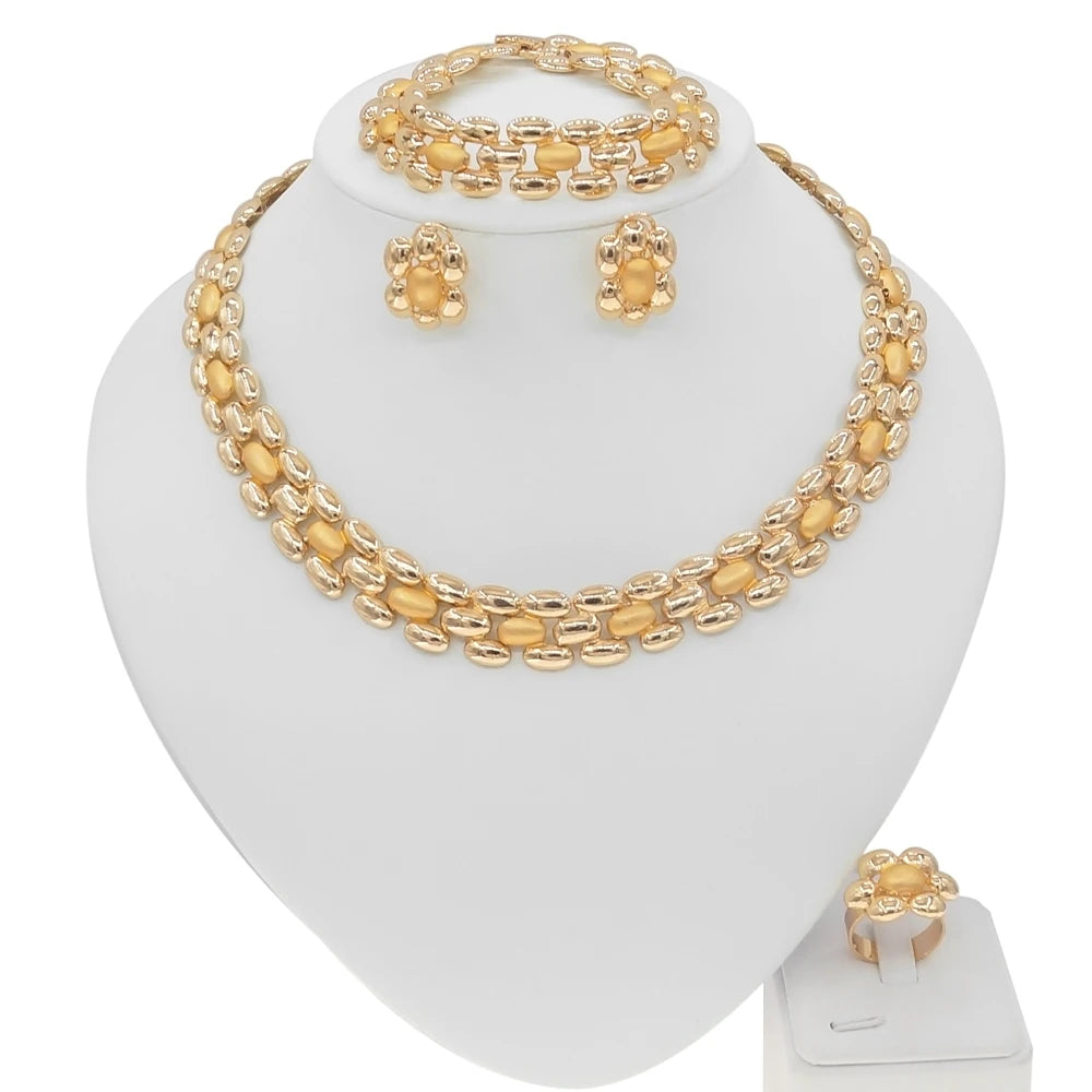 Zhuerrui Italian Symbol Design Jewelry Sets Beautiful Wedding Nigerian Woman Luxury Jewelry Set Gold Plated Jewellery HN21030814