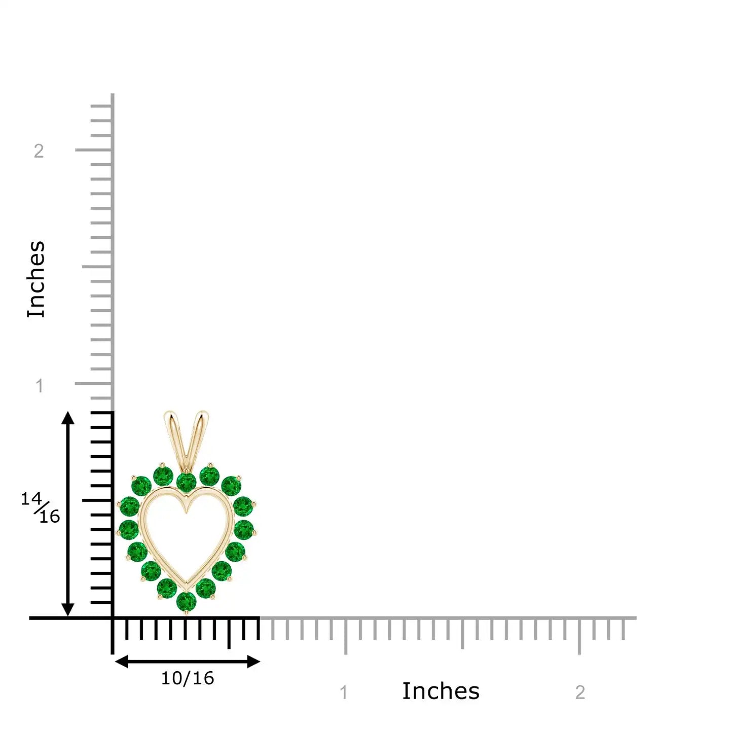 14K Solid Gold Natural Emerald Emerald Open Heart V-Bale Pendant Classic Fine Jewellery Anniversary Gift For Her 2026
