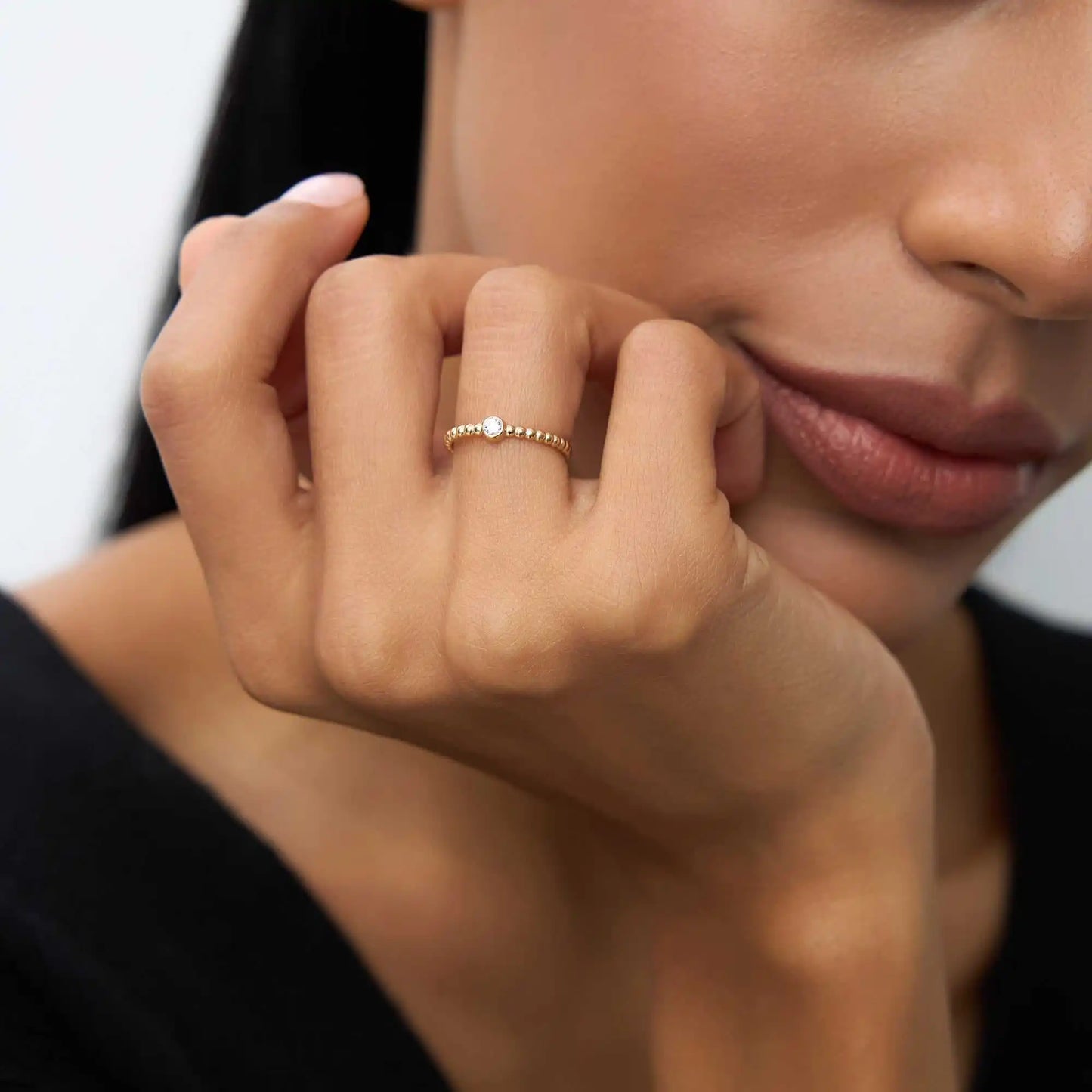 14k Solid Gold Beaded Design Solitaire Bezel Sett Diamond Ring Fine Jewelry Certified Natural Diamond Wedding Engagement Rings