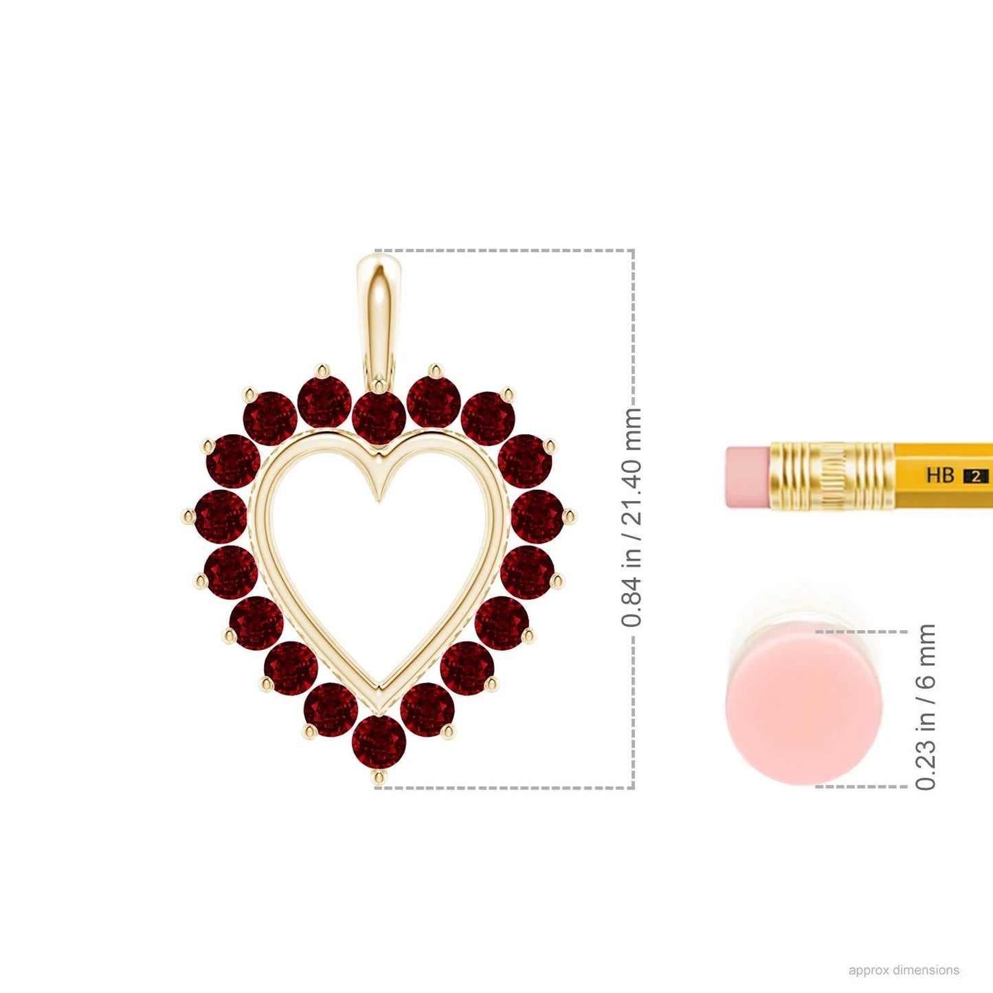 IGI Certified Red Ruby Open Heart Shape V-Bale Pendant Romantic Gift For Her 14K 18K Pure Gold Natural Gemstone Pendant Necklace