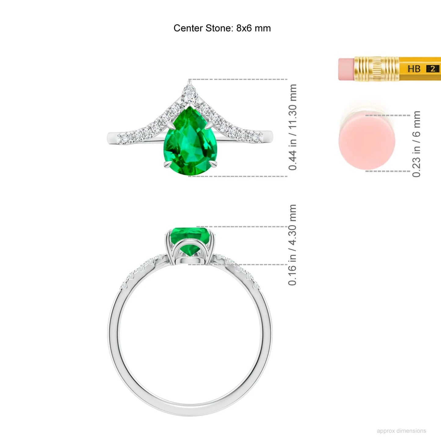 14K Solid Gold Pear Cut Natural Green Emerald & Diamond Chevron Band Engagement Ring Fine Jewelry Luxury Bridal Handmade Ring