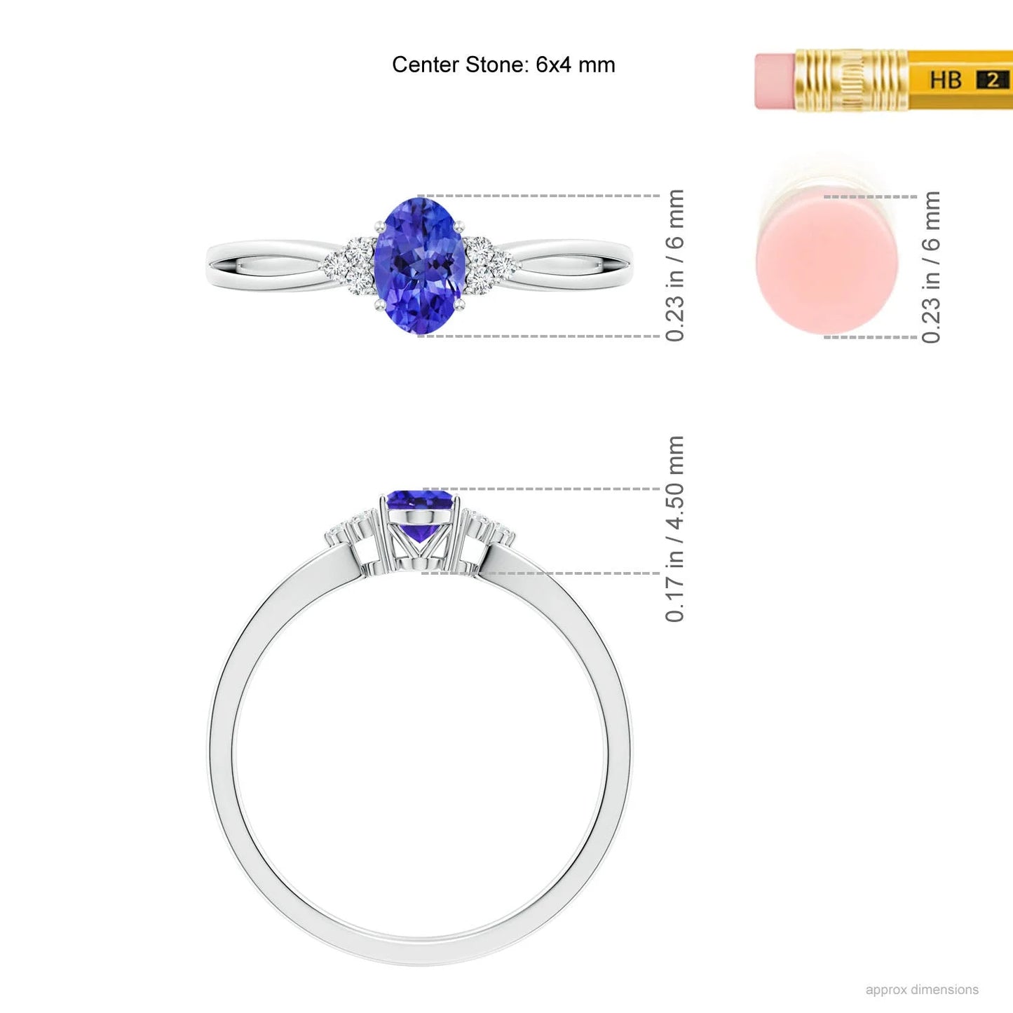 High Quality Natural 5x7mm Oval Cut Tanzanite & Accent Diamond Solitaire Engagement Ring 14K 18K Solid Gold Split Shank Ring OEM