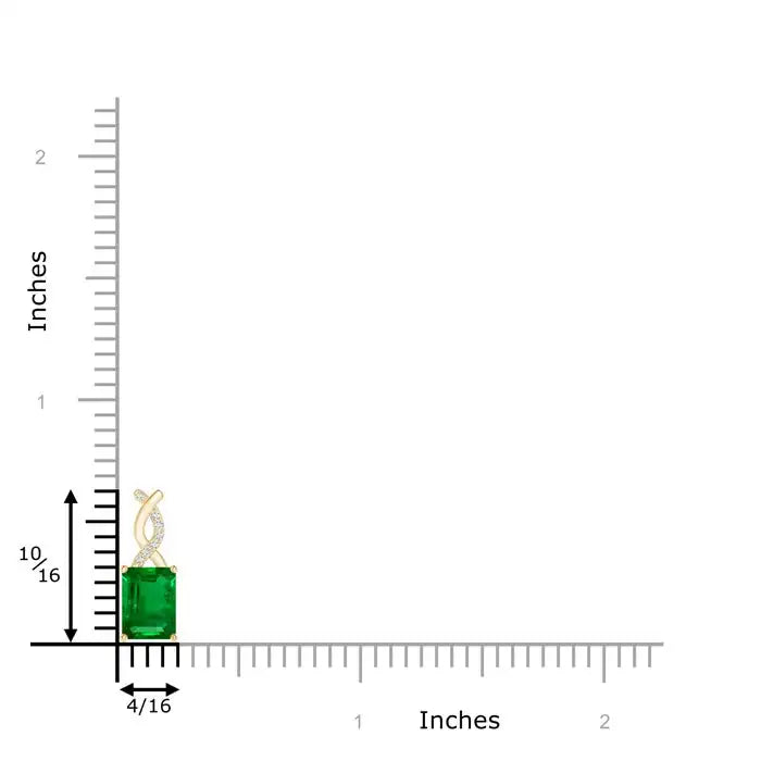14k Solid Gold Natural Green Emerald Pendant With Diamond Entwined Bale Beautiful Design Party Wear Luxury Fine Jewelry Pendant