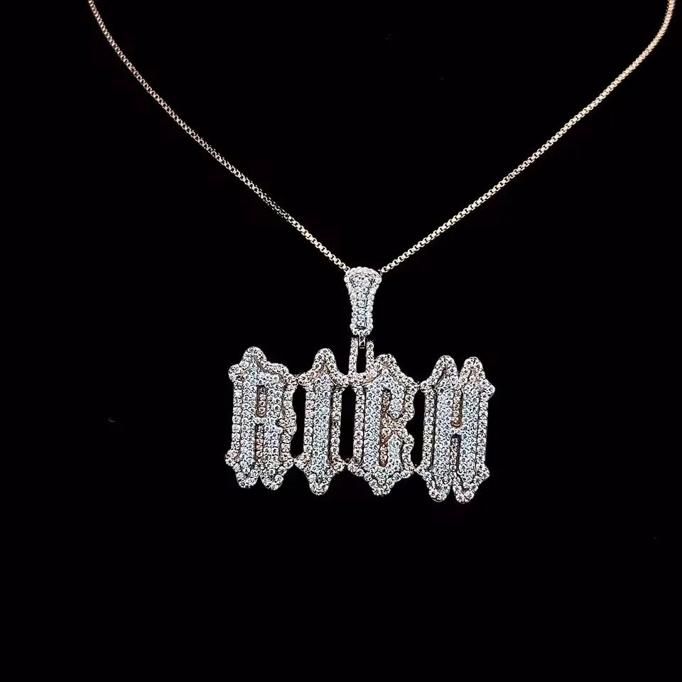 BiG-BOSS Black Sterling Silver Three Headed Dog Pendant Freshwater Pearl Red Eye Detail Cushion Cut Moissanite Men Luxury Hip Hop Party