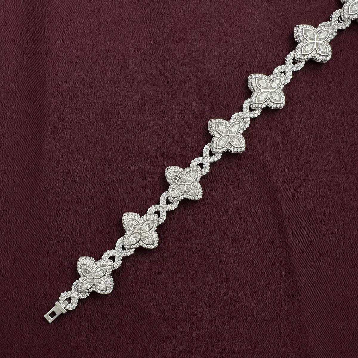 BiG-BOSS Elegant VVS1 Lab Grown Cushion Cut Diamond 14K White Gold Bracelet Womens Luxury Fine Jewelry Bridal Gift Tennis Chain Wedding