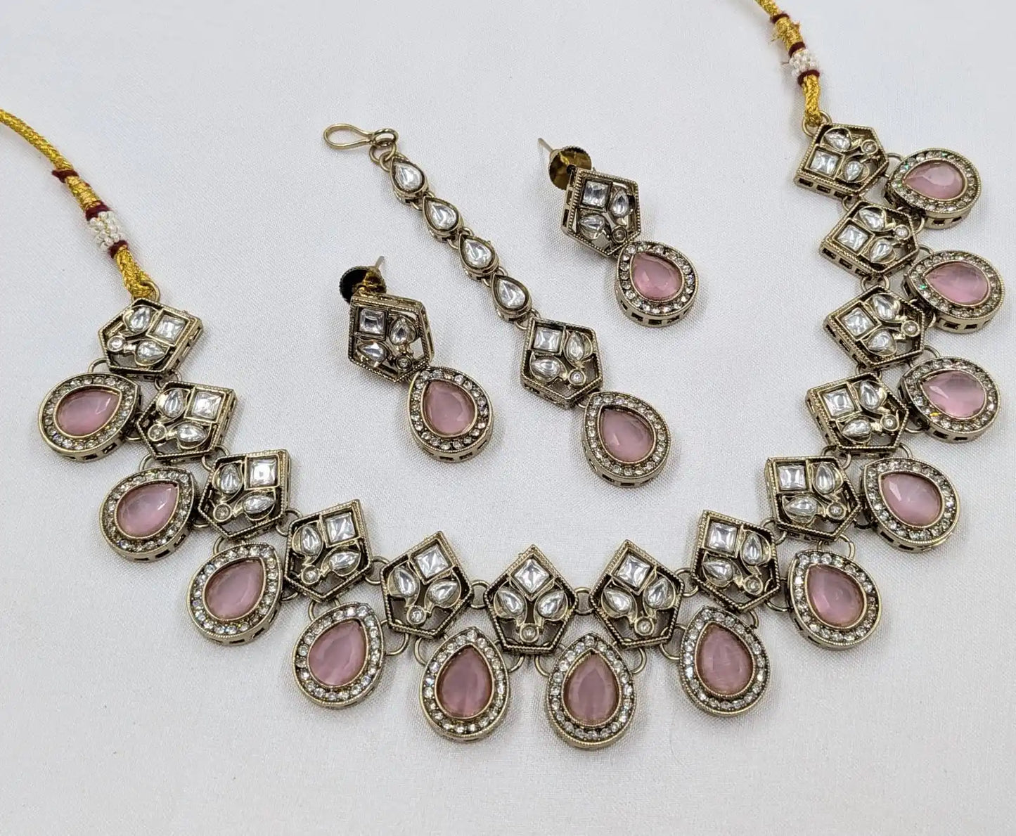 Luxury Green Kundan Necklace Set with Earrings Gold Plated Designer Bridal Wedding Party Jewelry for Women OEM Export for Women