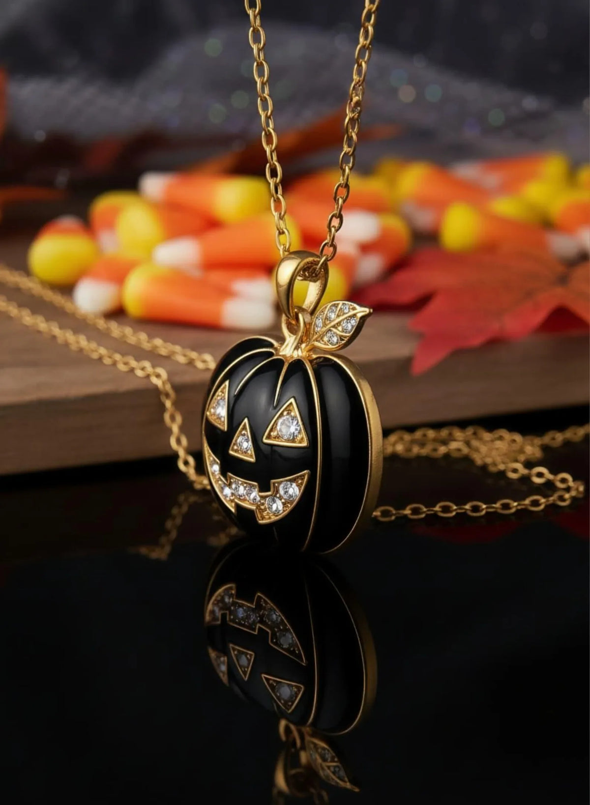 BiG-BOSS Luxury Silver Plated Black Gold Pumpkin Pendant Moissanite Hip Hop Necklace Men's Halloween Party Jewelry Gift Krishnavii KP 214