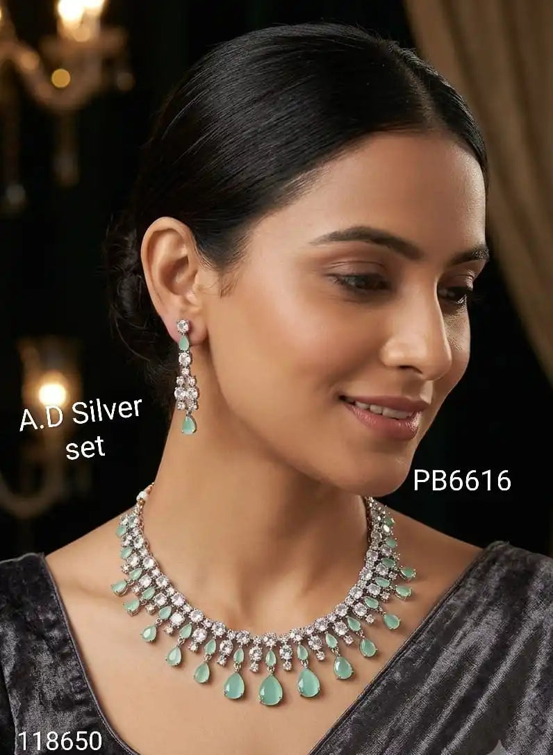 Luxury Silver Plated Ruby Red CZ Teardrop Necklace Set with Earrings Bridal Wedding Party Wear Fashion Jewelry Women Set Women