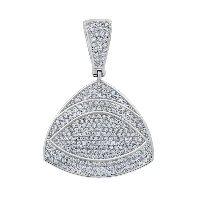 BiG-BOSS Iced Out Triangle Eye Pendant Sterling Silver Moissanite Custom Geometric Luxury Hip Hop Statement Jewelry for Men Party