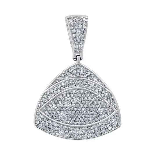 BiG-BOSS Iced Out Triangle Eye Pendant Sterling Silver Moissanite Custom Geometric Luxury Hip Hop Statement Jewelry for Men Party
