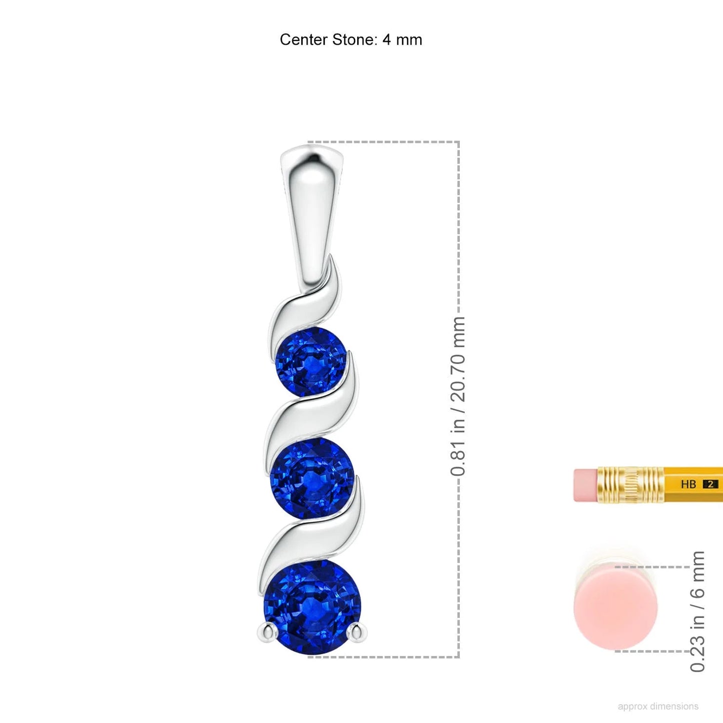 14K Gold Channel-Set Three Blue Sapphire Gemstone Spiral Design Pendant New Arrival Handmade Jewelry Customized Journey Pendant