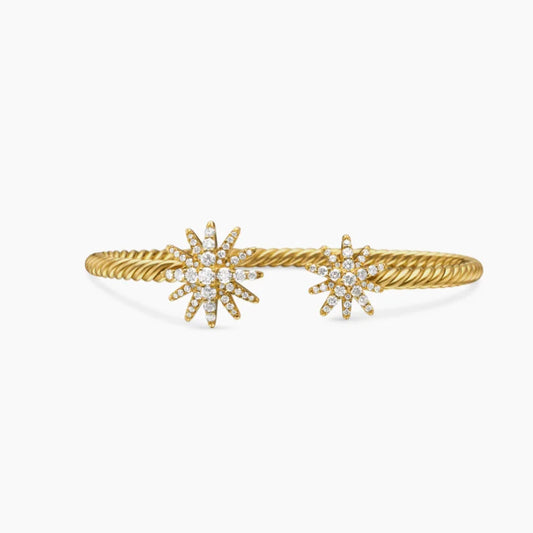 FASHIONISTA DY High-Quality Gold-Plated Diamond-Studded Bangle, Unisex Silver-Plated Diamond-Studded Bangle, Jewelry