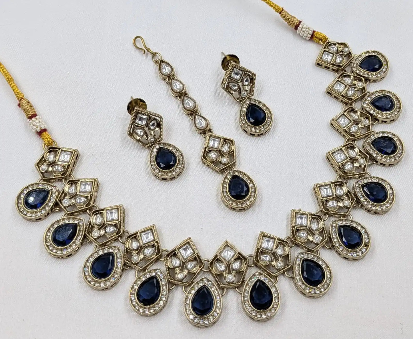 Luxury Green Kundan Necklace Set with Earrings Gold Plated Designer Bridal Wedding Party Jewelry for Women OEM Export for Women