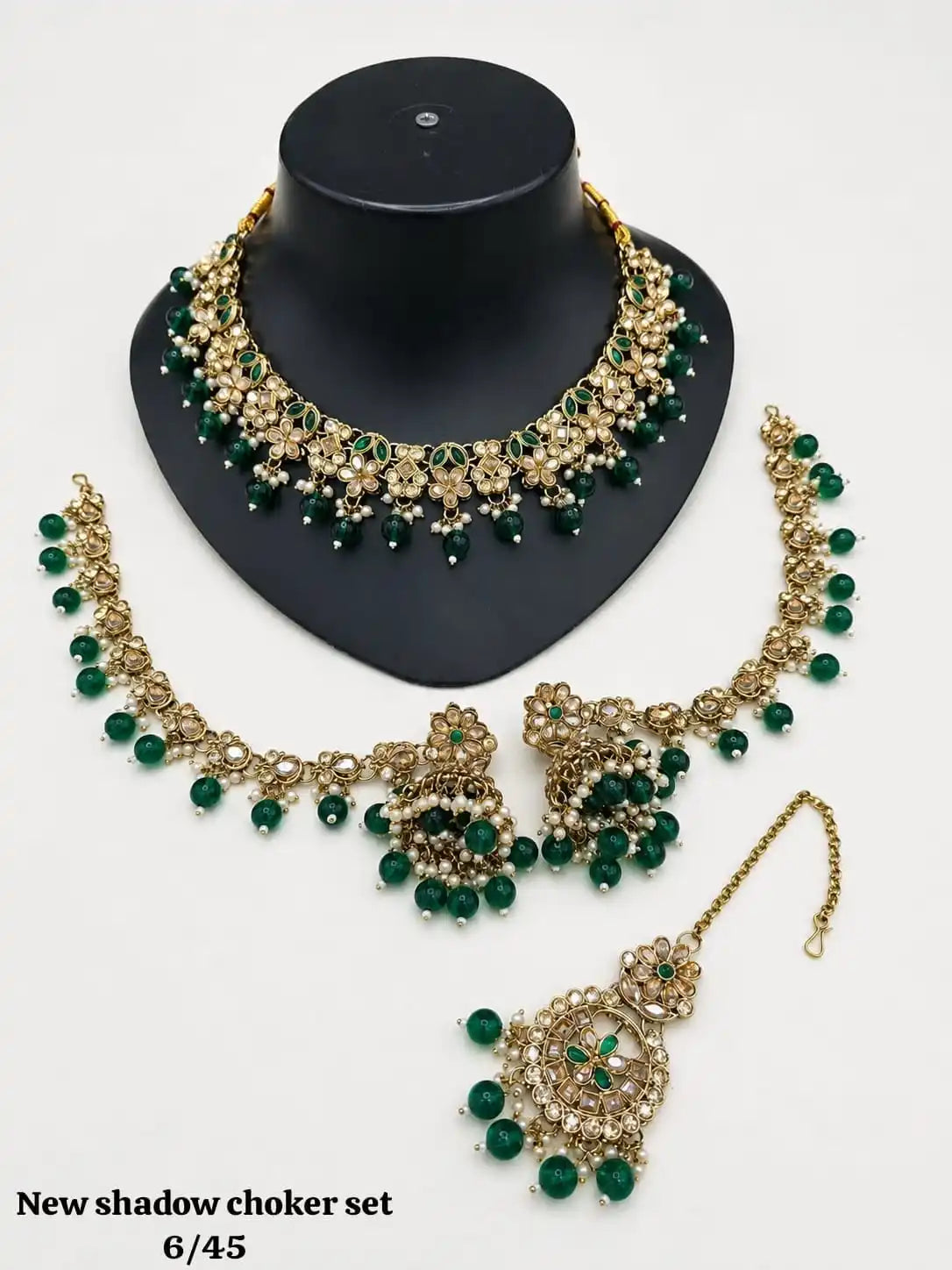 New Shadow Choker Necklace Set With Ruby Red Beads Gold Plated Vintage Bridal Jewelry For Women Wedding Fashion Jewelry Sets