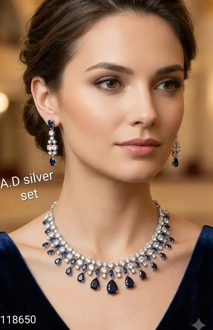 Luxury Silver Plated Ruby Red CZ Teardrop Necklace Set with Earrings Bridal Wedding Party Wear Fashion Jewelry Women Set Women