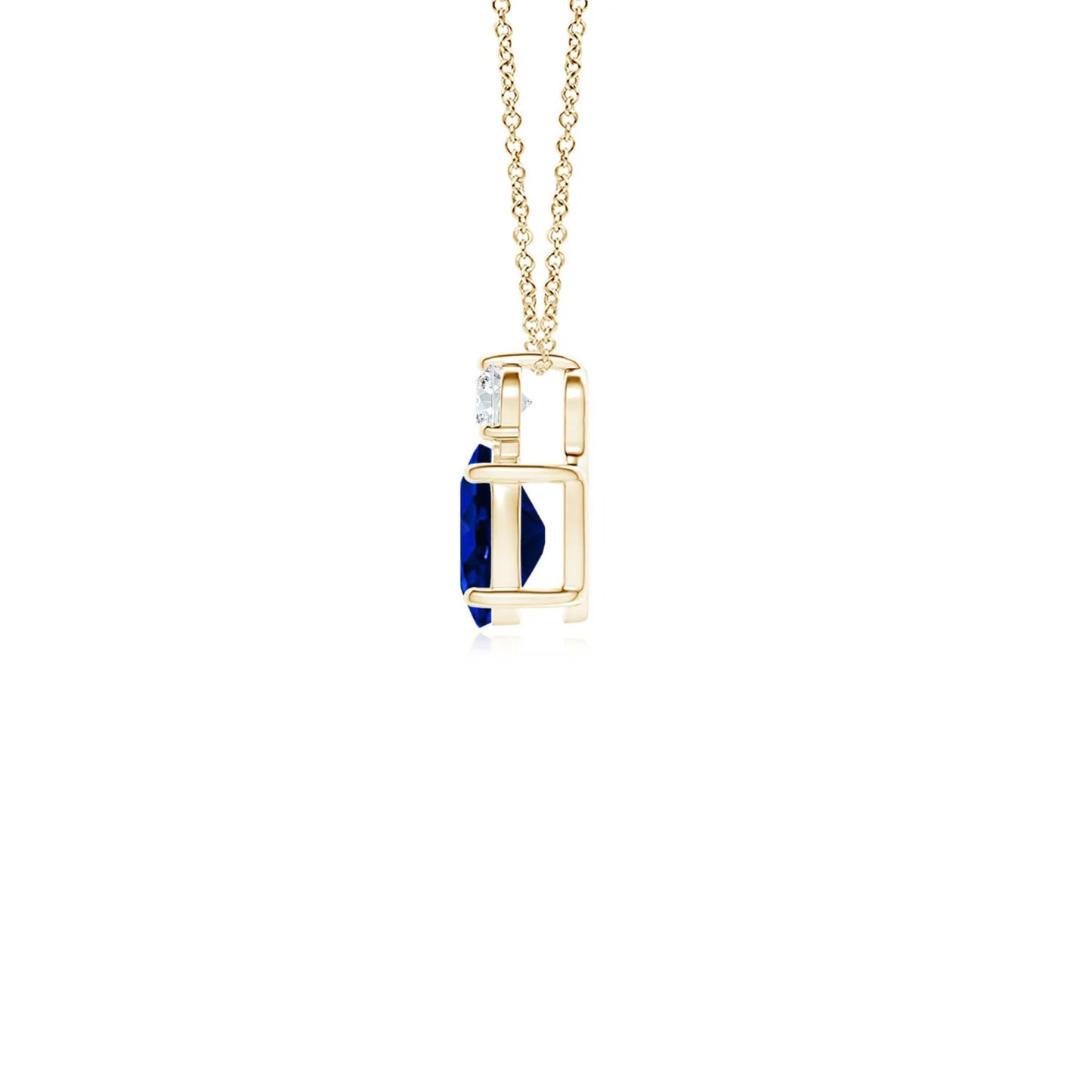 14K 18K Pure Gold Natural Oval Cut Tanzanite Gemstone Solitaire Pendant With Diamond IGI Certified Custom Handmade Necklace OEM