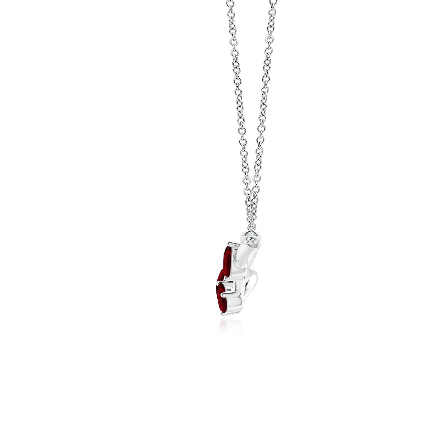 14K Solid Gold Pear-Shaped Red Ruby Gemstone Tree Branch Design Nature Inspired Pendant Fine Jewelry Link Chain Necklace For Her