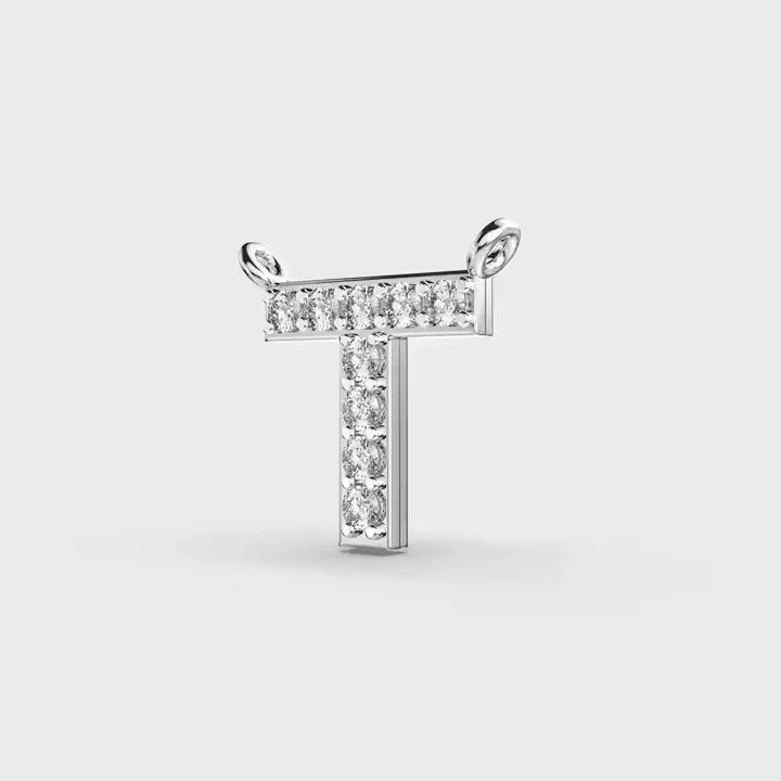 BiG-BOSS Krishnavii KP 130 T Shape Silver Plated Luxury Letter Pendant Fine Jewelry Charm Diamond Look Unisex Moissanite Party Gift Charm