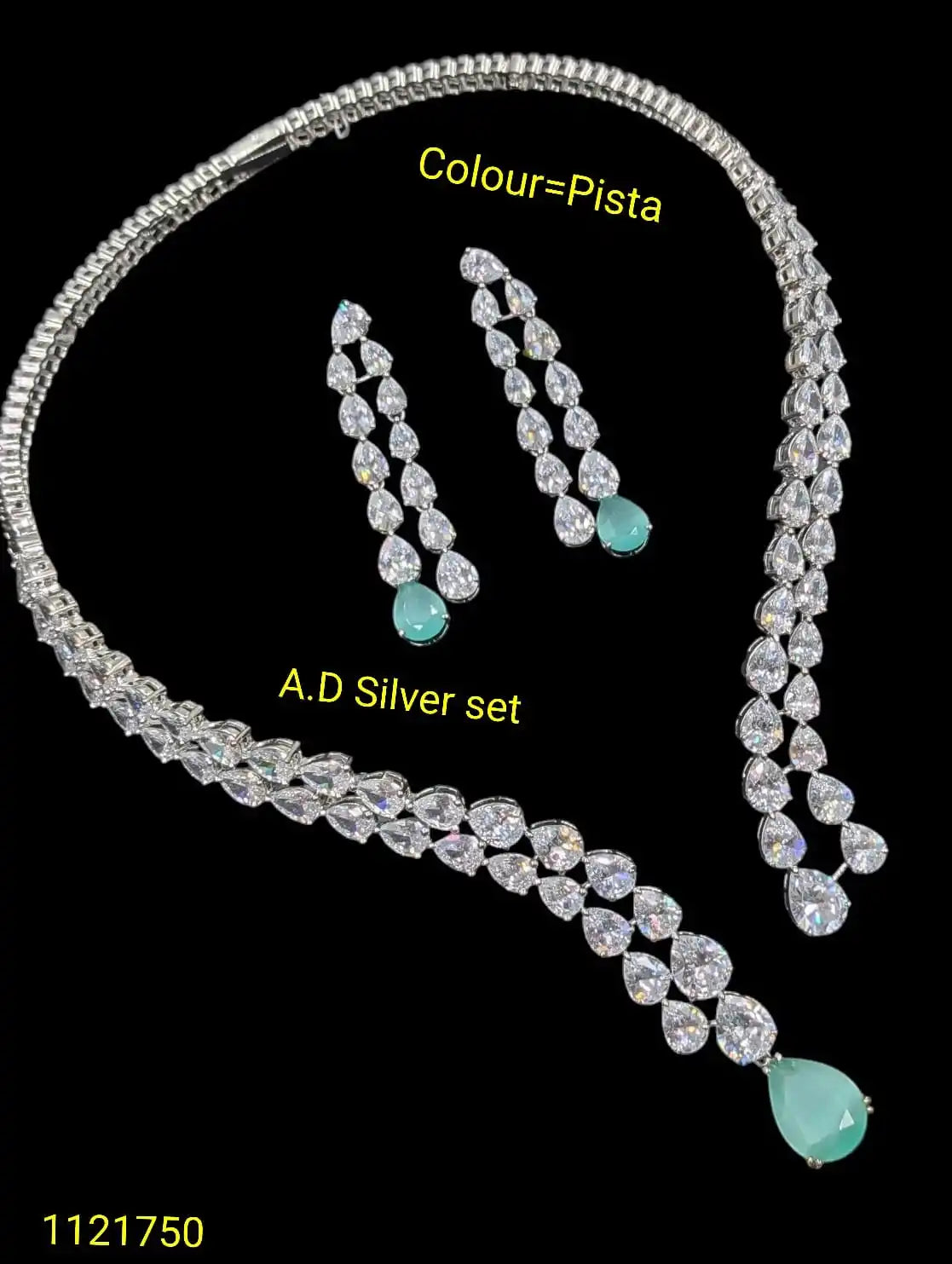 Elegant Pink Teardrop Necklace Set Silver Plated Pear Cut Stone Wedding Party Bridal Luxury Jewelry Set for Women