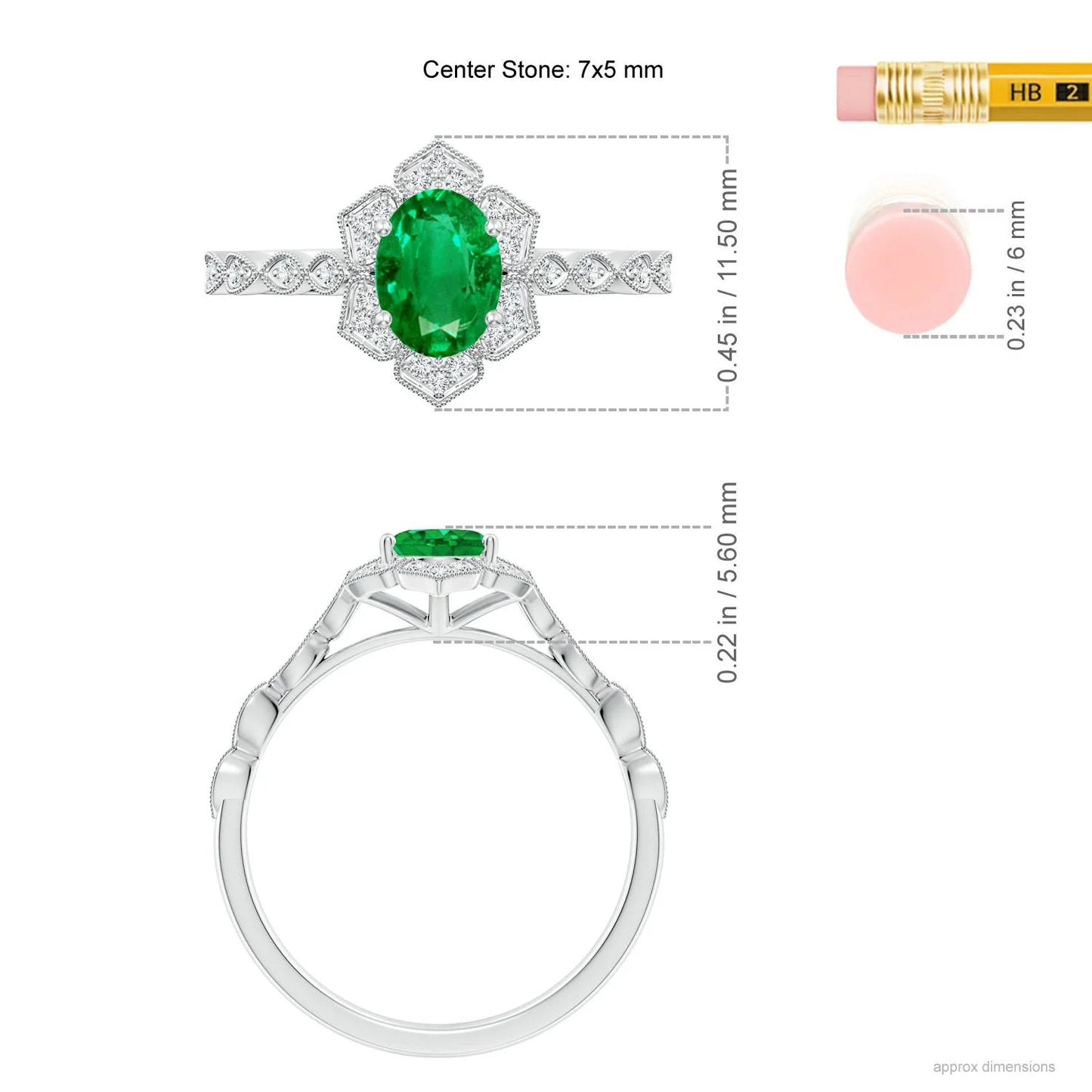 14K Pure Gold Oval Cut Emerald Trillium Floral Shank Engagement Ring Stunning Bridal Wear Fine Jewelry Halo Cluster Ring For Her