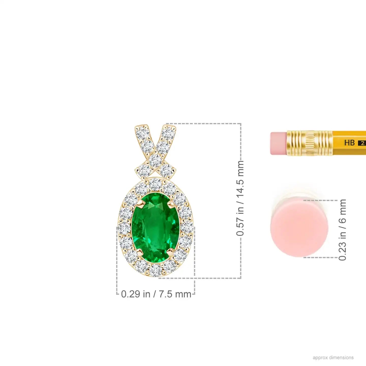 14K Solid Gold Natural Emerald Vintage Style Pendant With Diamond Halo Classic Fine Jewellery Anniversary Gift For Her 2026