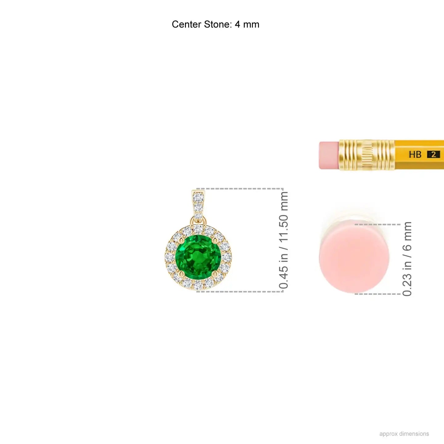 14K Solid Gold Natural Emerald Round Dangle Pendant With Diamond Halo Classic Fine Jewellery Anniversary Gift For Her 2026