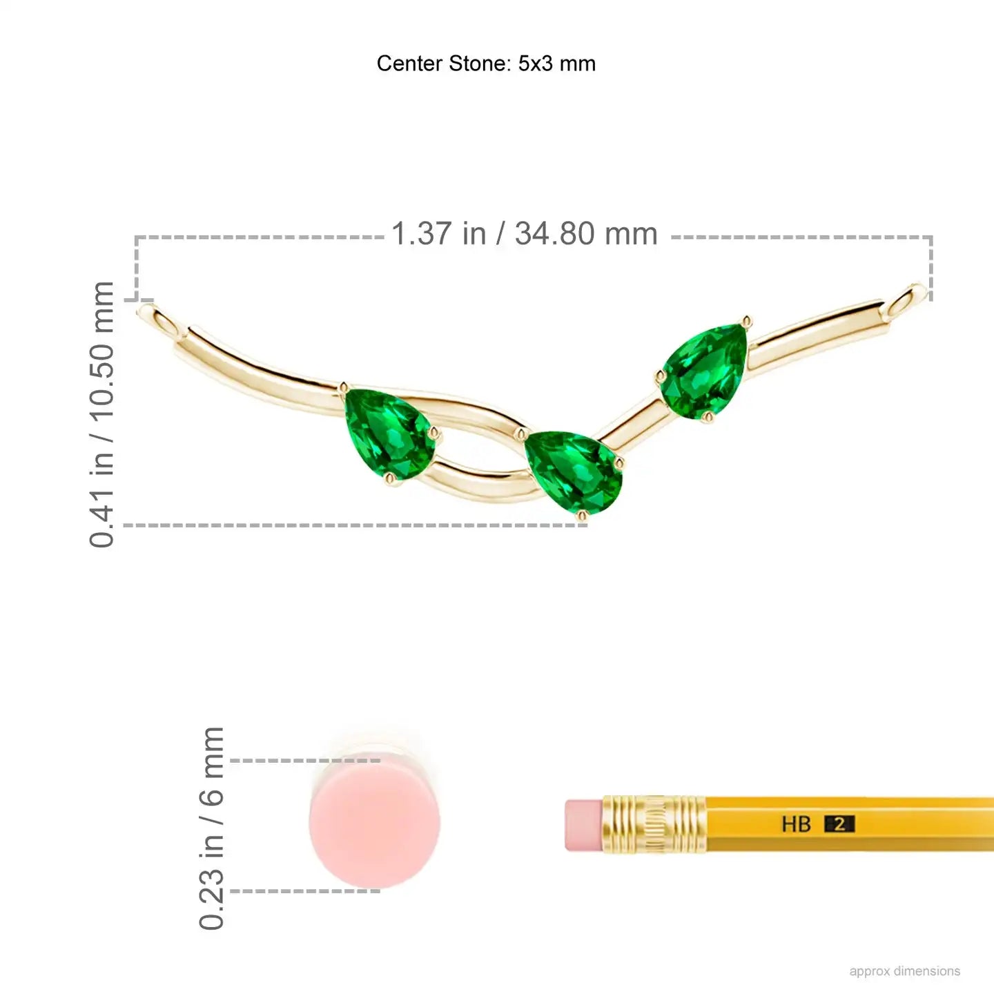 14K Solid Gold Natural Pear-Shaped Emerald Tree Branch Pendant Classic Fine Jewellery Anniversary Wedding Gift For Her 2026