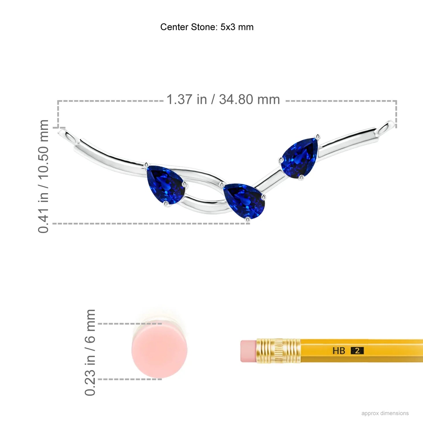 3.51G 14K Solid Gold 5*3MM Pear-Cut 0.6Ct Natural Blue sapphire Tree Branch Pendant Top Selling Party Wear Pendant For Woman
