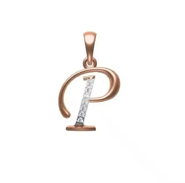 BiG-BOSS Designer P Alphabet Silver Fine Pendant Necklace for Men Luxury Moissanite Hip Hop Party Perfect Gift for Him Jewelry