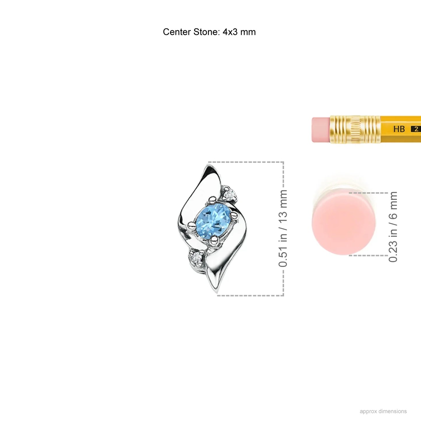 14K Solid Gold Shell Style Oval Cut Natural Aquamarine & Diamond Pendant Top Quality Prong Set Fine Jewelry Pendant Necklace OEM