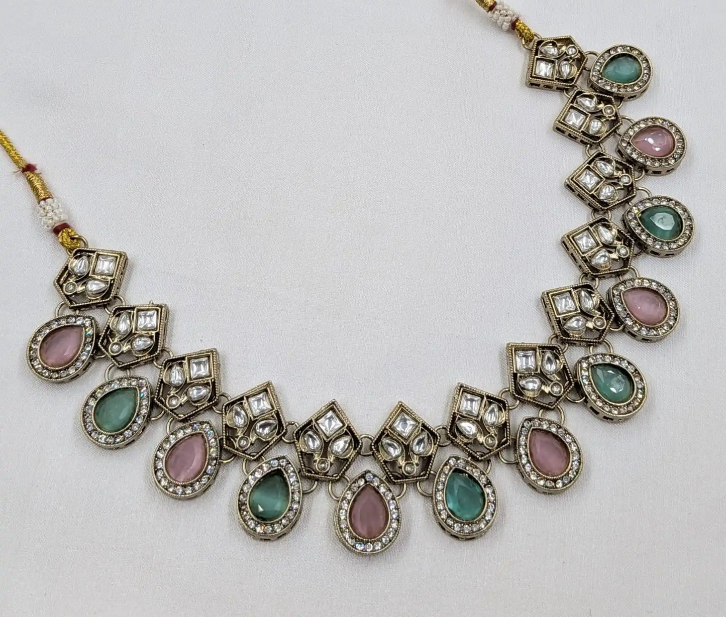 Luxury Green Kundan Necklace Set with Earrings Gold Plated Designer Bridal Wedding Party Jewelry for Women OEM Export for Women