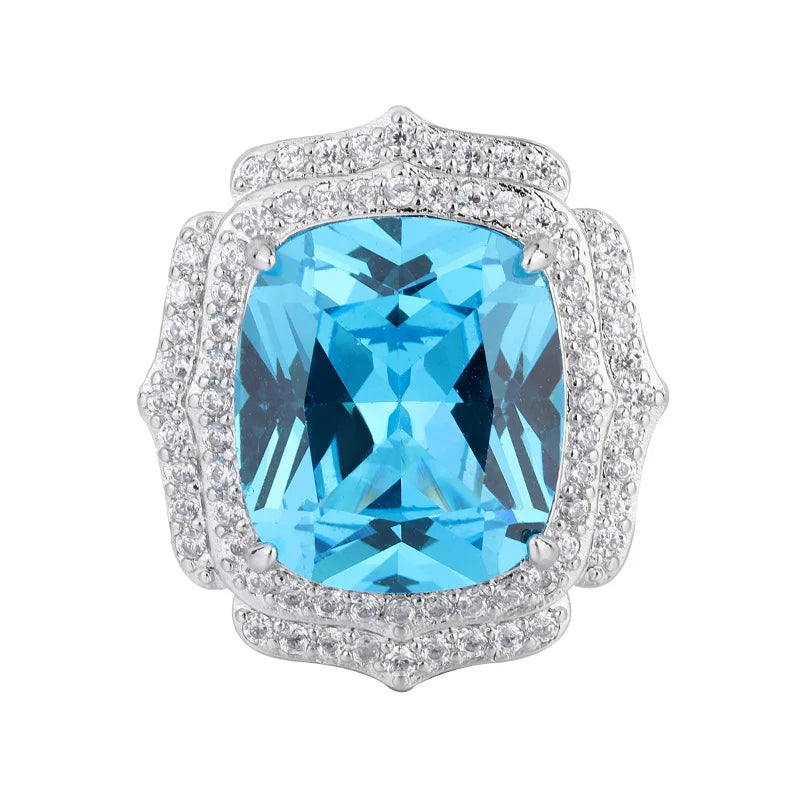 XOTICA Vintage Emerald Lab Diamond Green Semi Joias Jewelry Set Gold Earrings Ring Necklace Cushion Cut Square Fusion Crystal for Gifts