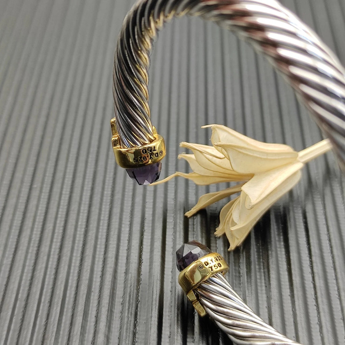 FASHIONISTA DY High-Quality Gold-Plated Diamond-Set Bangle, Unisex Silver-Plated Diamond-Set Bangle, Jewelry