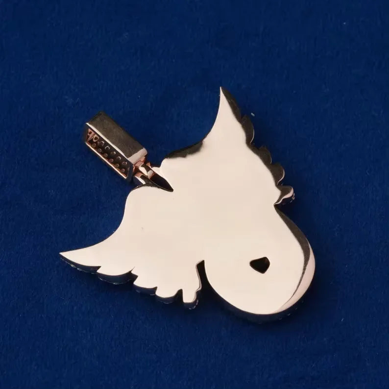 BiG-BOSS Iced Out Number 6 Angel Wings Pendant Moissanite Custom Hip Hop Statement Jewellery for Men