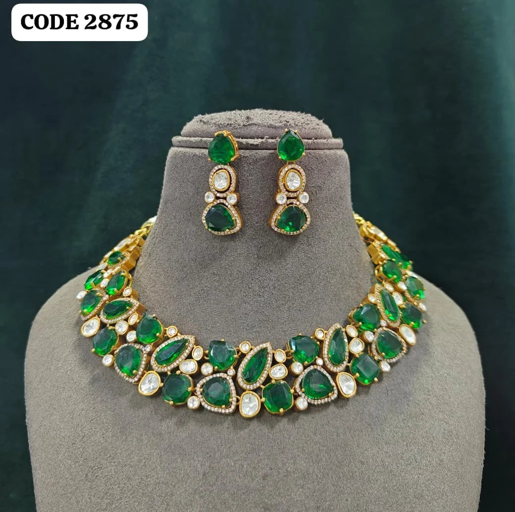 Luxury Ruby Red Kundan Choker Necklace Set for Women Gold Plated Brass Bridal Wedding Party Statement Jewelry Collection Set
