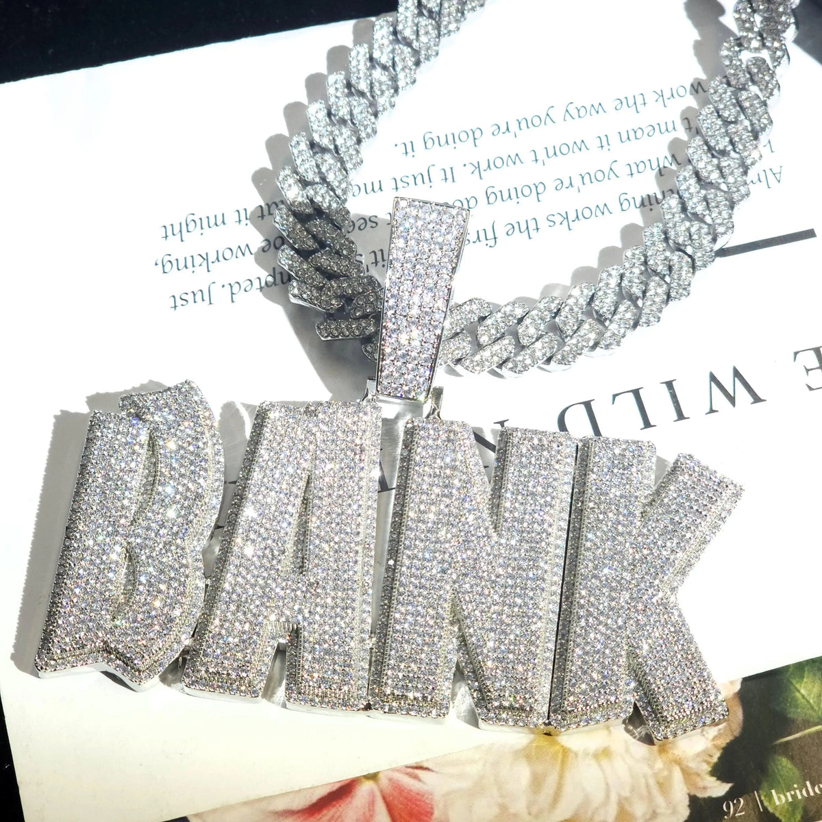 BiG-BOSS Custom Iced Out Name Necklace Cuban Chain Silver Plated Moissanite Letter Charm Pendant Men's Hip Hop Jewelry Online in India