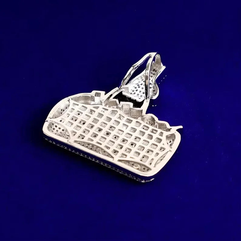 BiG-BOSS Iced Out Money Bag Pendant In My Bag Design Fully Moissanite Encrusted Silver Finish Hip Hop Style Jewellery for Men