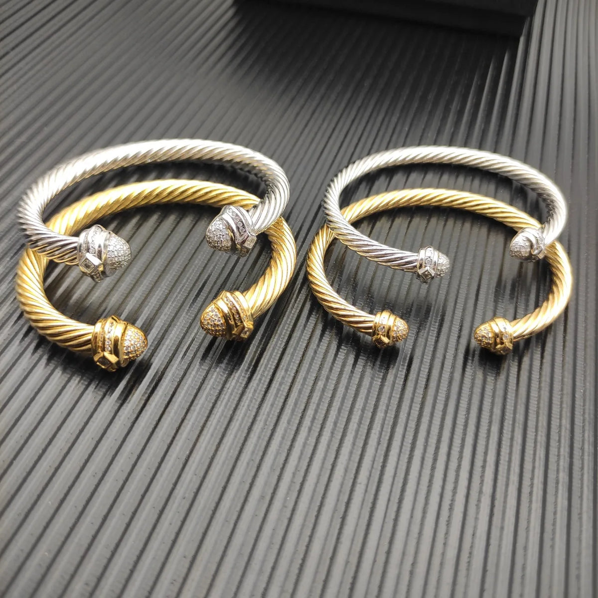 FASHIONISTA DY High-Quality Silver Oval Bangle with Diamonds, Luxury Unisex Gold Oval Bangle with Diamonds, Jewelry
