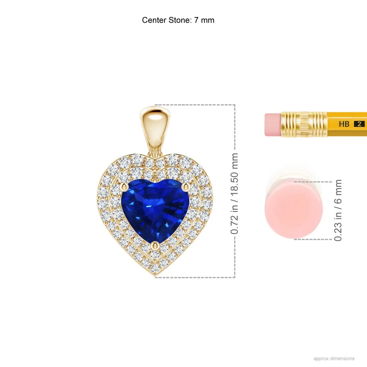 4.39G 14K Pure Gold 5MM 0.4 Ctw Blue Sapphire With 0.39 Ct Diamond Double Halo Pendant Beautiful Romantic Pendant Gift For Her
