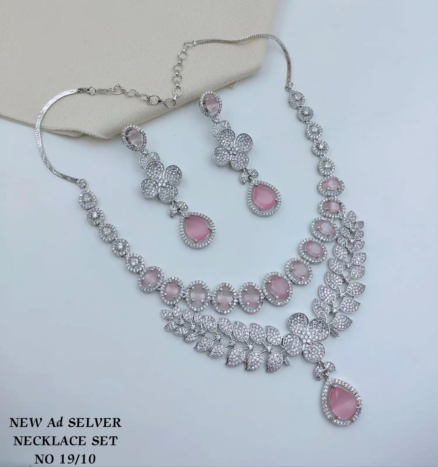 Wholesale Indian Luxury Bridal Rhodium Plated Cubic Zirconia Necklace Set Premium Costume Jewelry Ruby Red Crystal Gemstone Sets