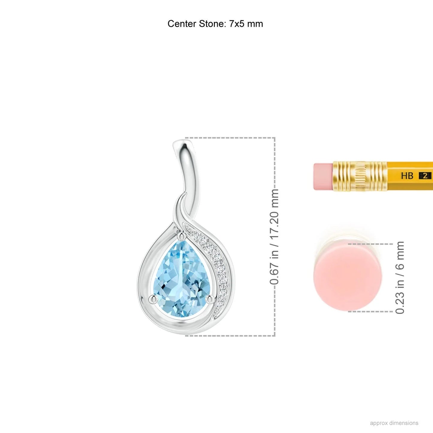 IGI Certified 18K Gold Pear-Cut Prong Sett Aquamarine & Pave Set Diamond Loop Pendant Link Chain Necklace High Quality Pendants
