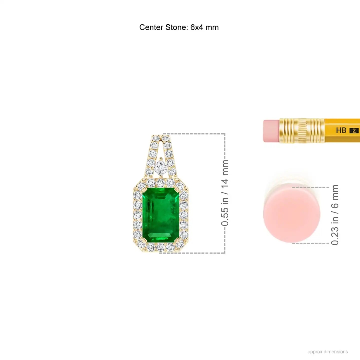 14K Solid Gold Natural Emerald-Cut Emerald Halo Pendant With Natural Diamond Fine Jewellery Anniversary Gift For Her 2026